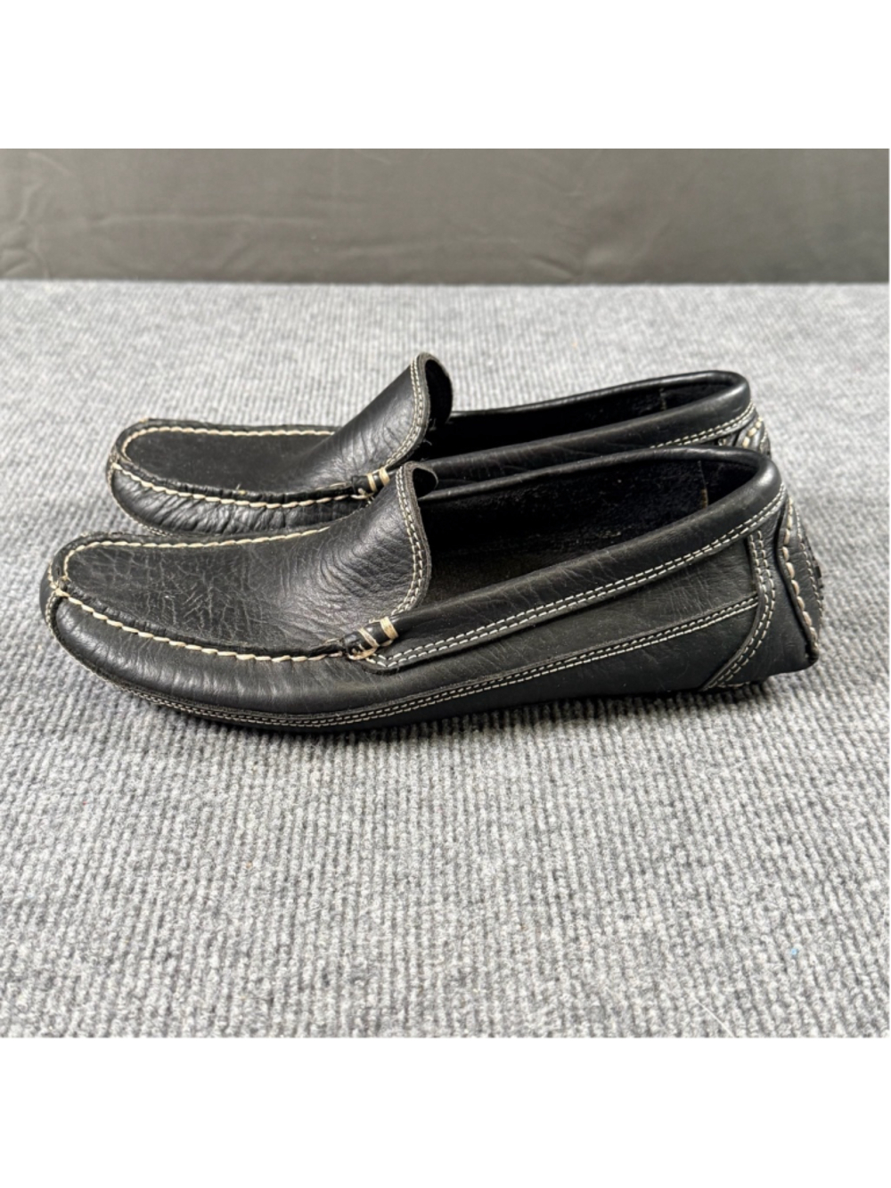 Duluth Trading Moccasins Men’s 8M Bison Leather Heritage Slip On Driving Black